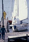Nat and Luise Wells on Corinthian with M20 and Rebel in background - 1983