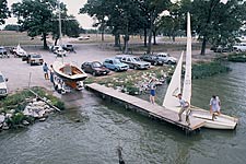 Corinthian launched in 1984 with Lido in background